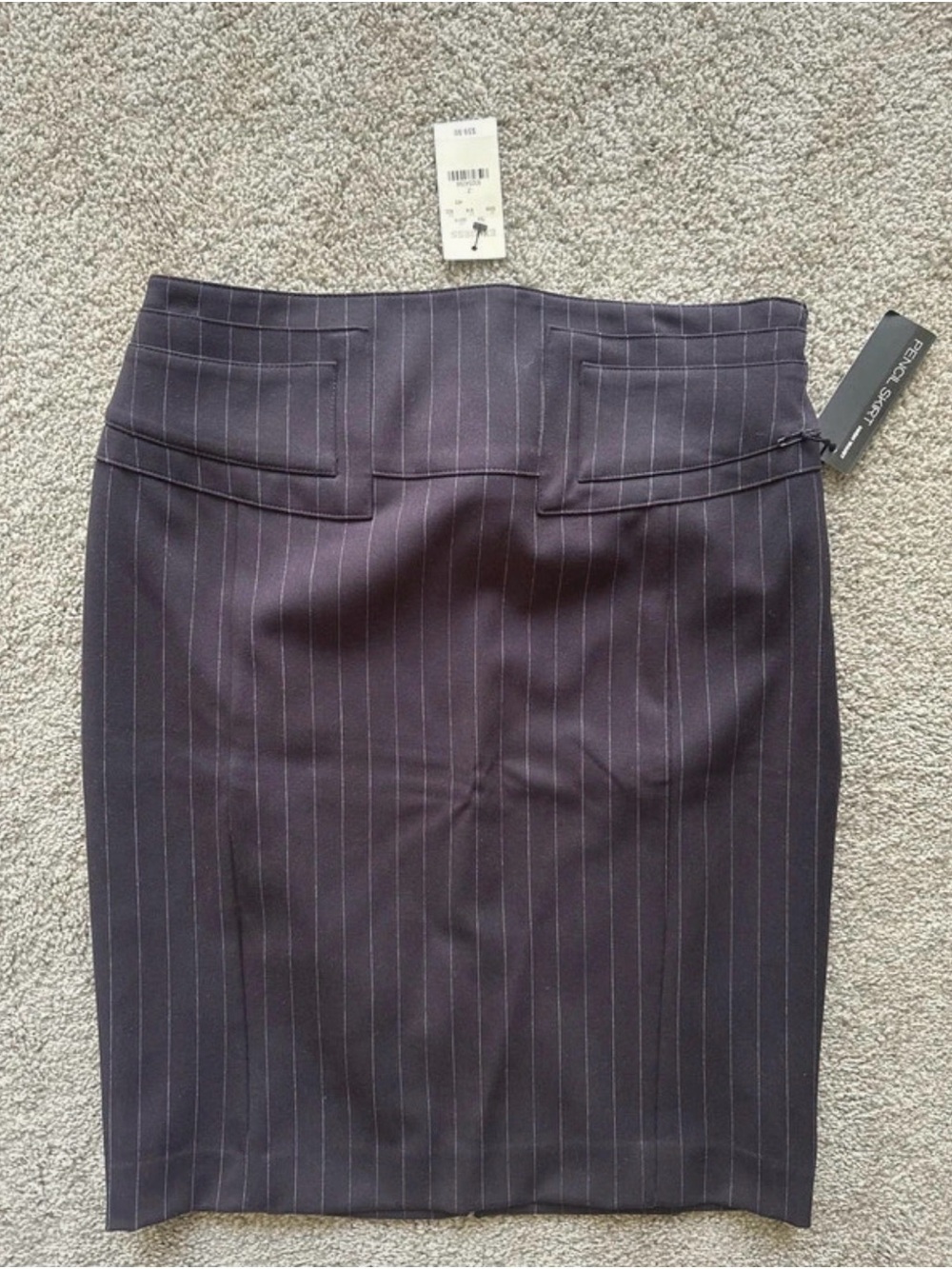 Express Dark Navy Pinstripe Pencil Skirt